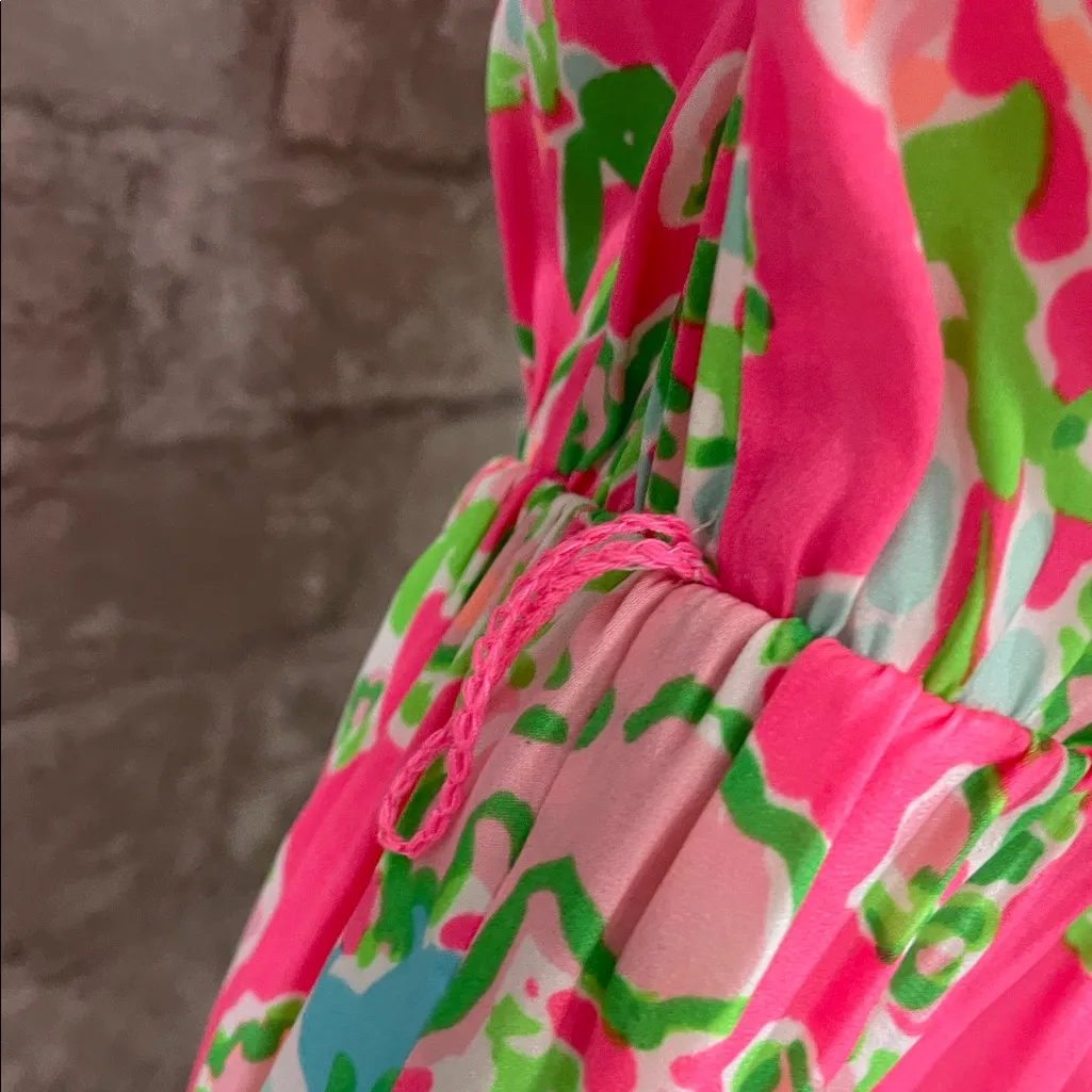 Lilly Pulitzer Deanna Romper in the Flamingo Pink Southern Charm print. - Image 3
