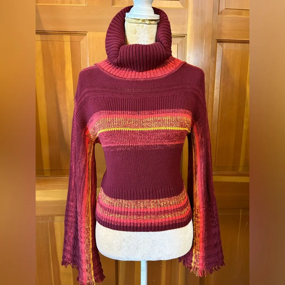 Free People Close To Me Pullover Turtleneck Sweater. Red - Image 16