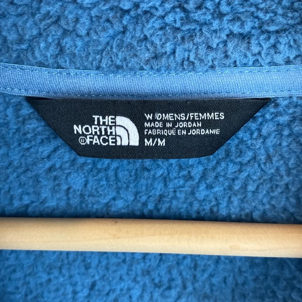North Face Blue Knit Long Sleeve Zip Up Jacket M - Image 4