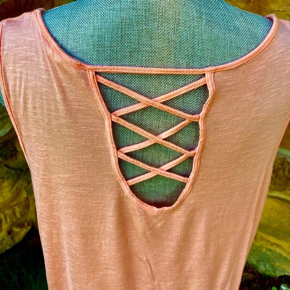 E & M Tank Top With Fringe Orange Size L - Image 7