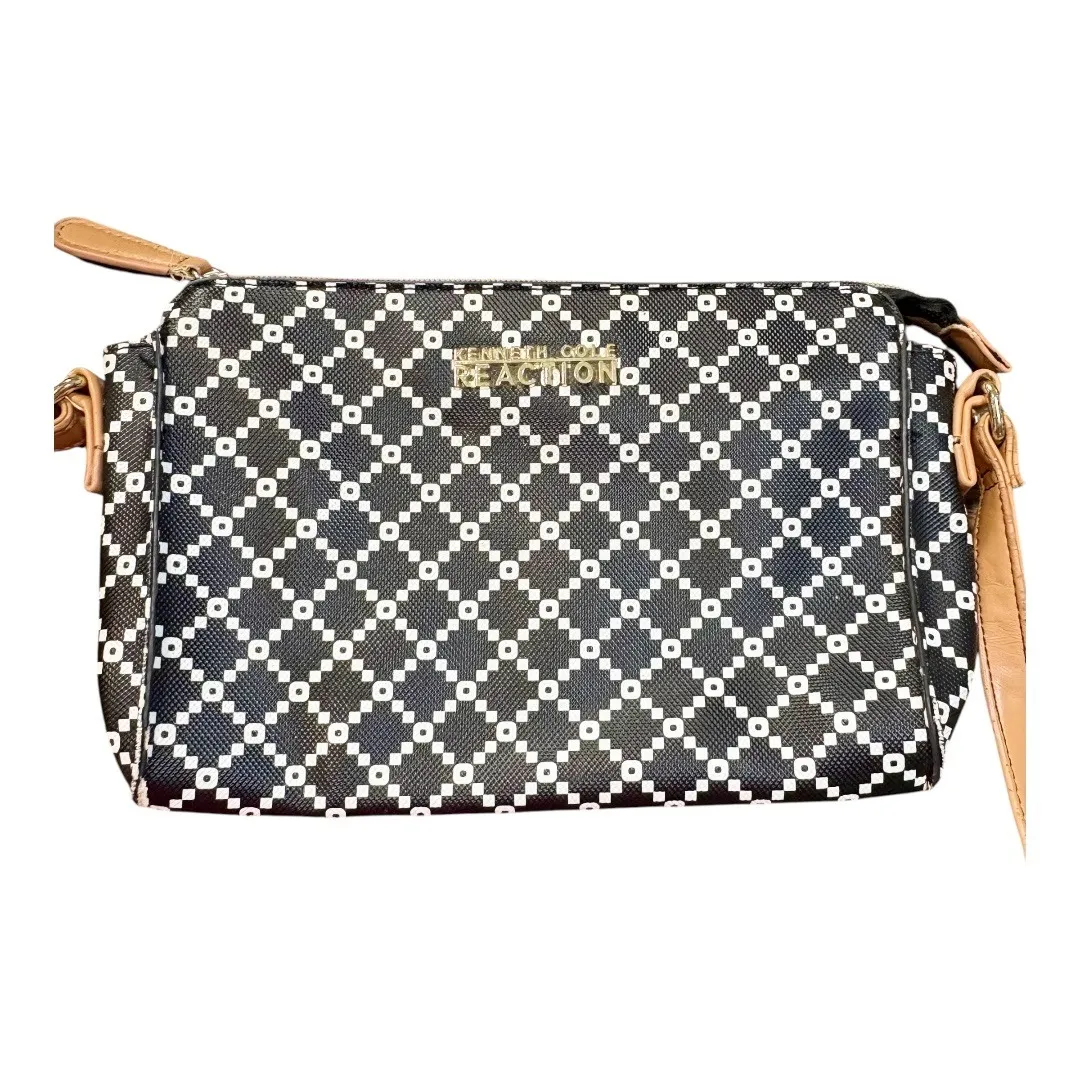 Kenneth Cole Reaction Faux Leather Crossbody‎ Bag Designer Purse Handbag Black - Image 3