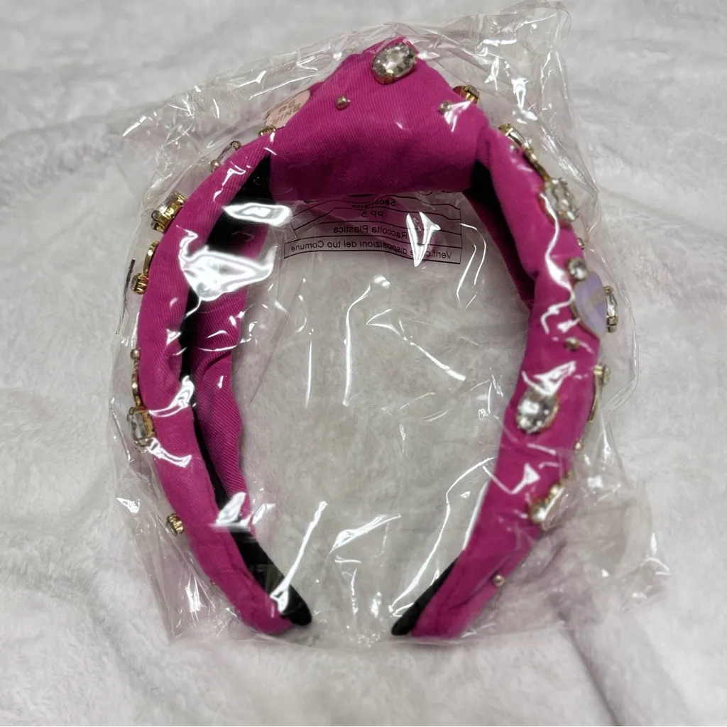 *NWT* hot pink “lovers” rhinestone headband - Image 4