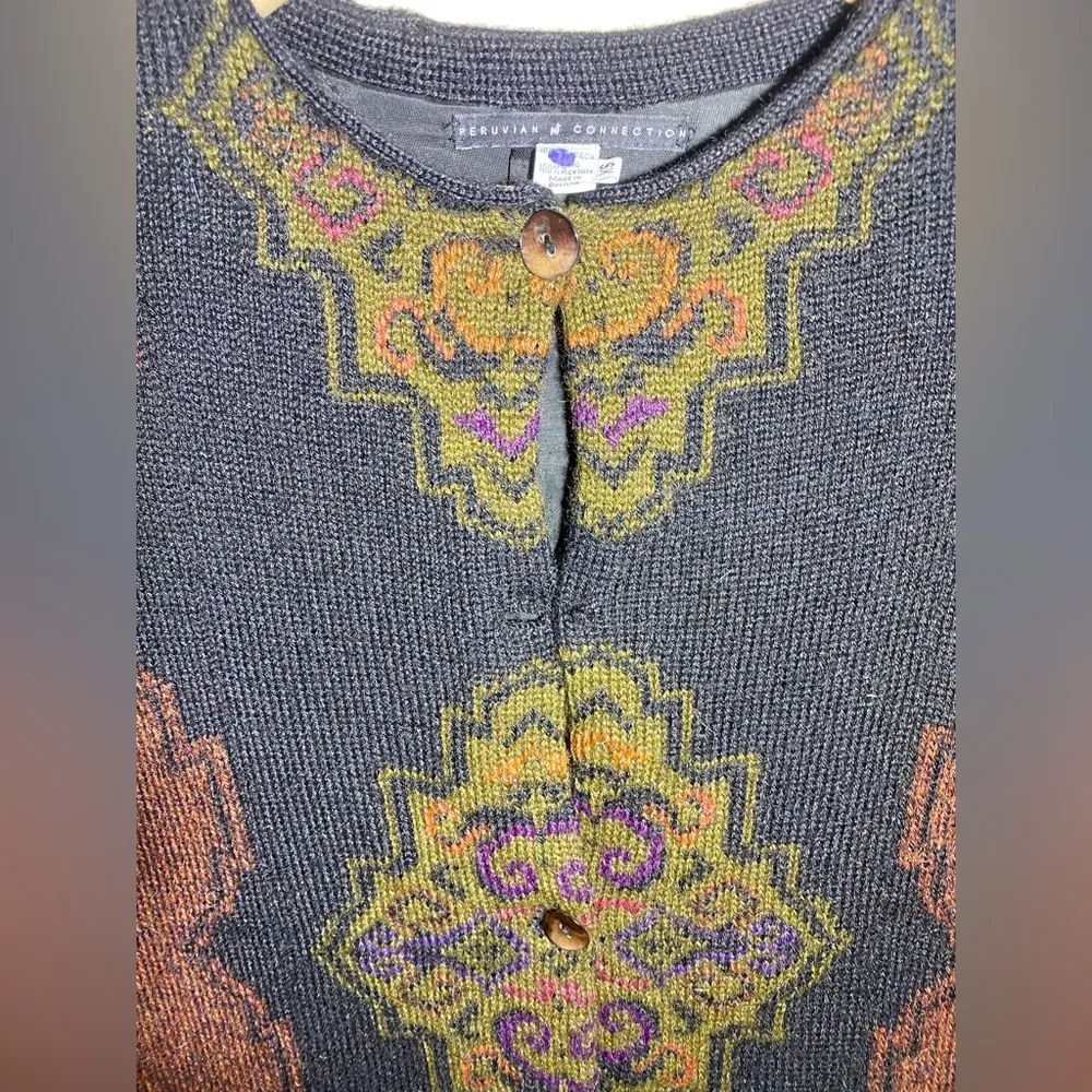 $250 Beautiful Peruvian‎ Connection Printed Poncho ( XS ) - Image 3