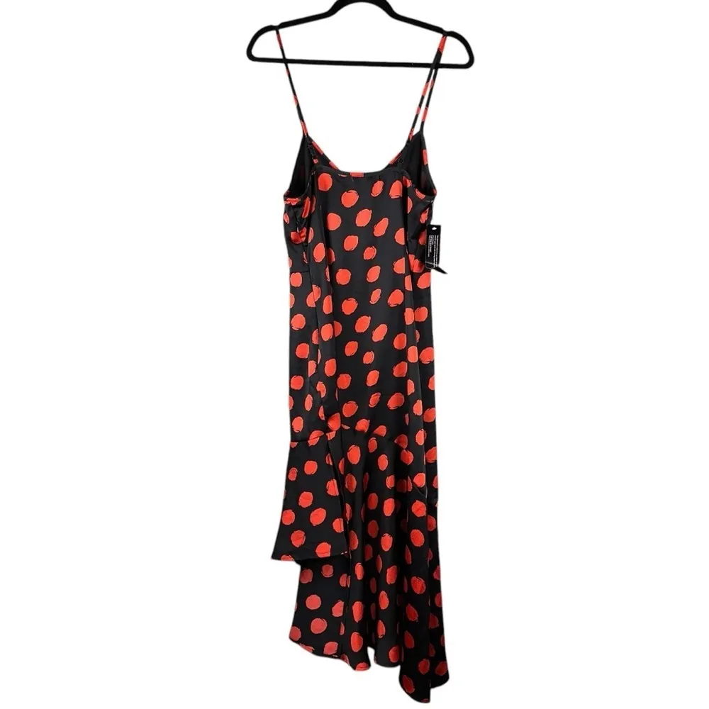 Goldie London Dress Womens Medium Black Red Dot Slip Mid Length Whimsical Dainty - Image 4