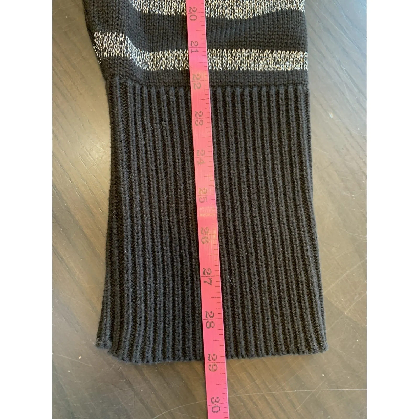 Gap Turtleneck Sweater Womens Small Split-Hem Striped Cotton‎ Oversized Metallic - Image 15