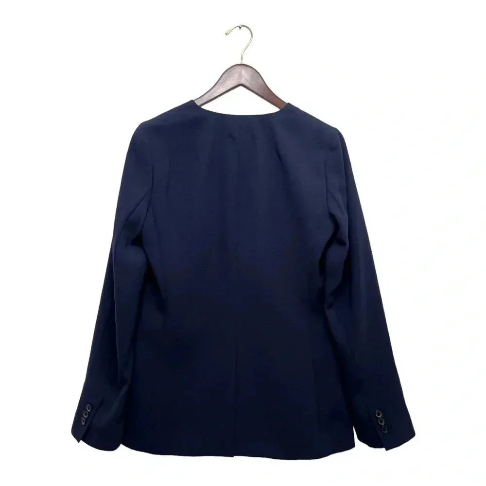 Lilly Pulitzer Blazer Collarless Staple Navy Blue Business Career Jacket Size 0 - Image 3
