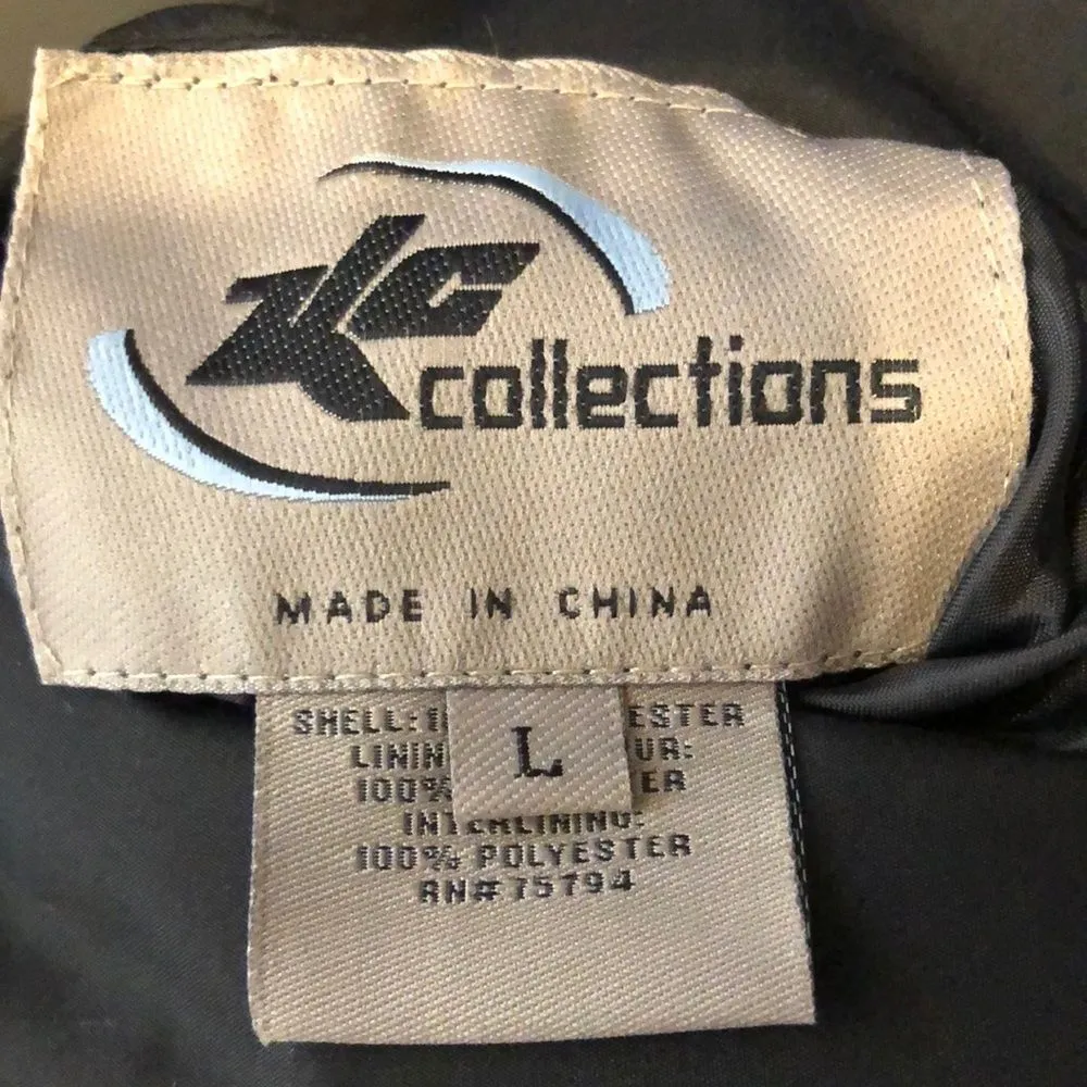 ZLC Collections Black Reversible Puffer Vest Faux Fur Large L - Image 8