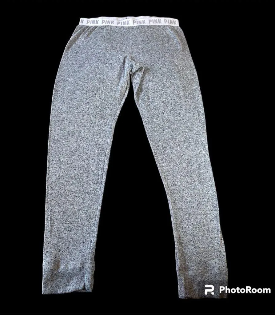 NWOT PINK Victoria’s Secret Heather Grey Sleepwear Leggings Soft Size Large - Image 2
