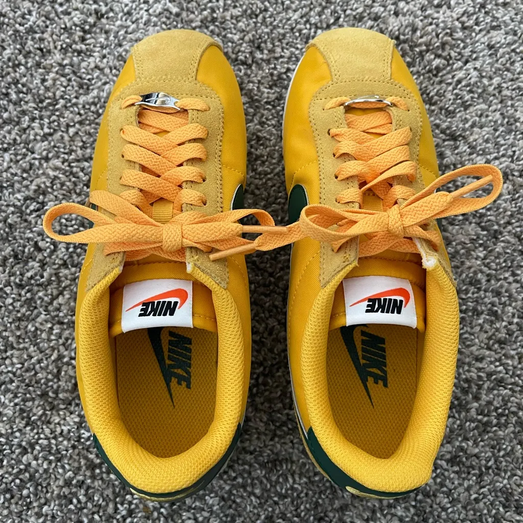 Women’s Nike Cortez Textile SneakersYellow Ochre Gorge Green Size 7.5 - Image 4