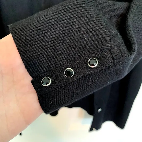 Express Design Studio Women's Size‎ Small Black Cardigan Sweater - Image 3