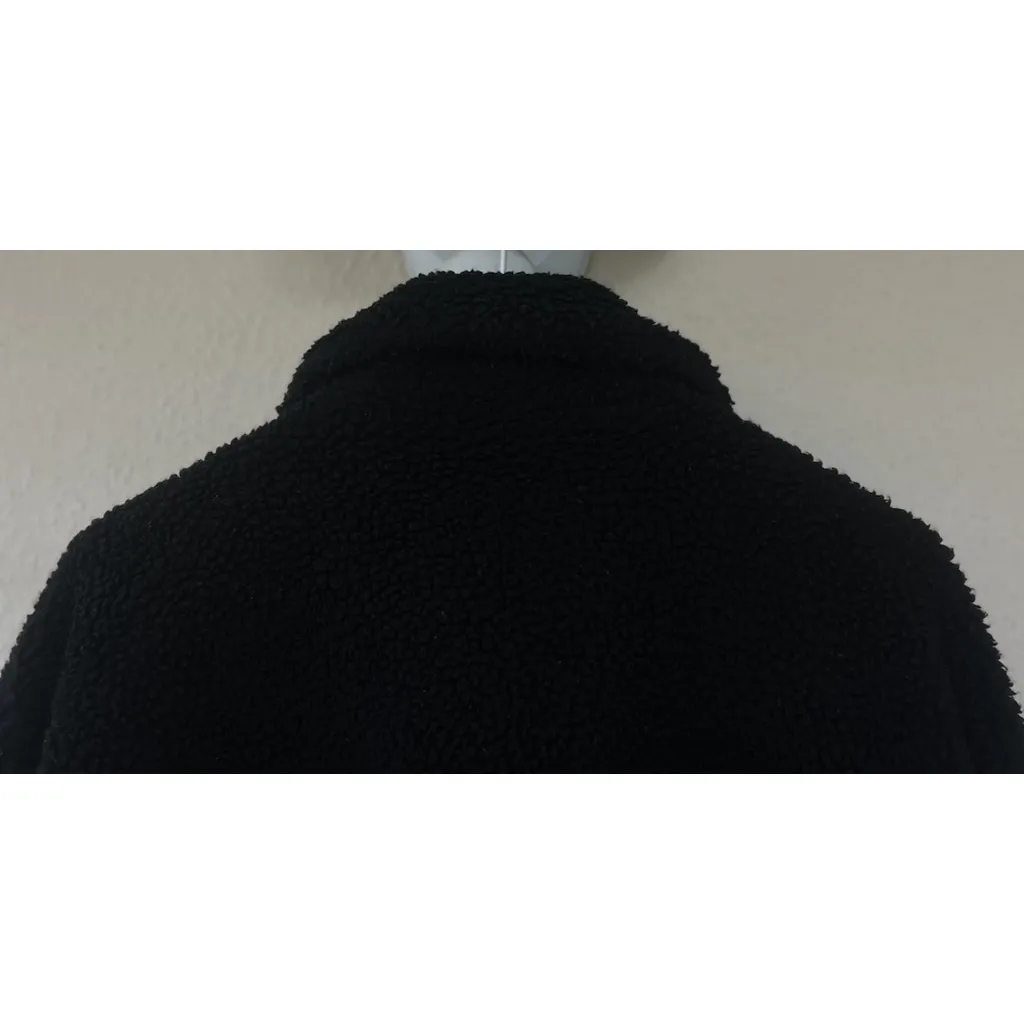 I.AM.GIA Black Pixie Teddy Sherpa Zip Up Patch Pocket Jacket Size Medium Thick - Image 12