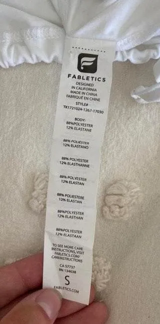 Fabletics White Cross Tank Top - Image 6