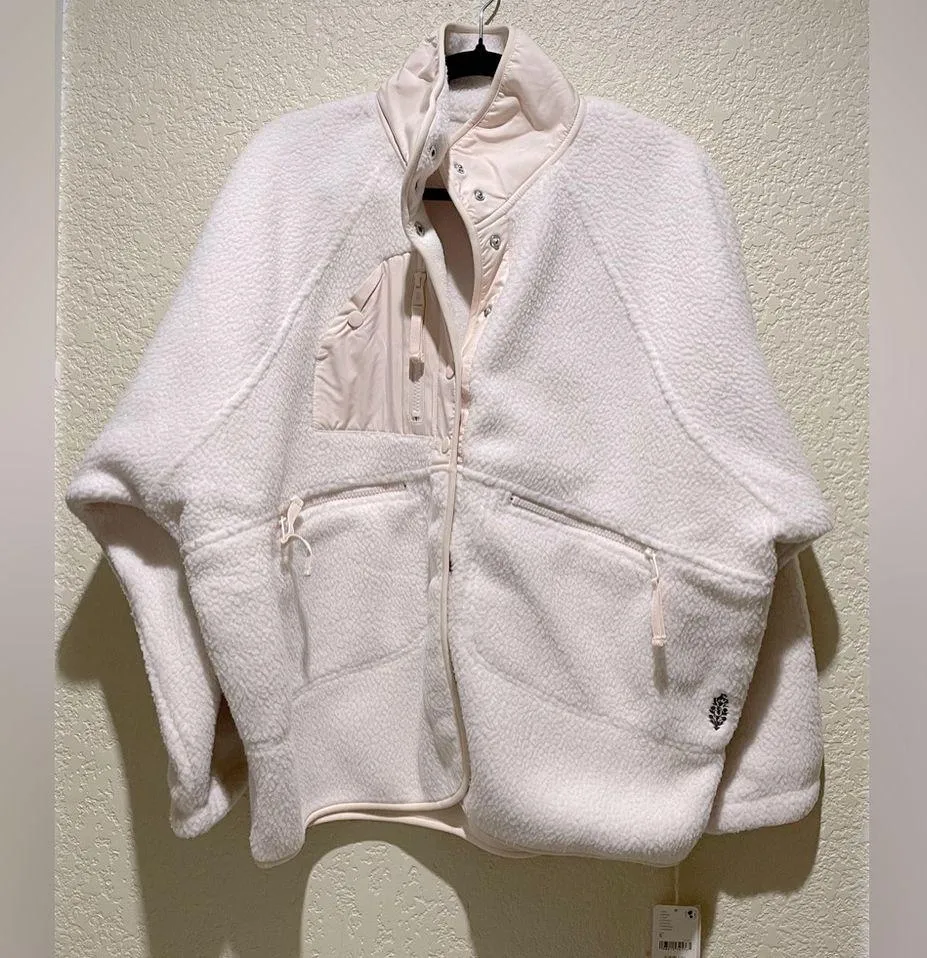 Free People Movement Hatch Hit The Slopes Fleece Jacket Natural Size S - Image 5