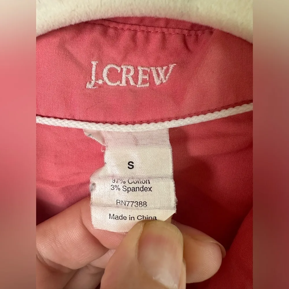 J Crew Shirt Womens Small Button Up Pink Long Sleeve Lightweight Office - Image 4