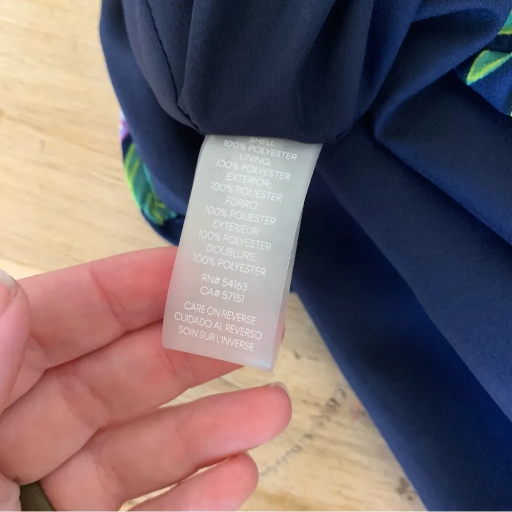 Karl Lagerfeld Paris Blue Floral Sleeveless Button Up Dress 12 - Image 6