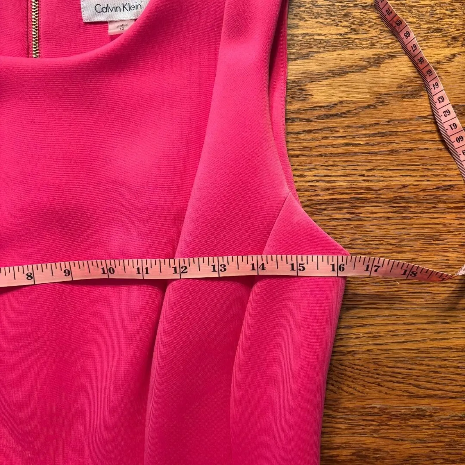 Calvin Klein Pink A Line Sleeveless Midi Dress Size 10 Form Fitting - Image 7