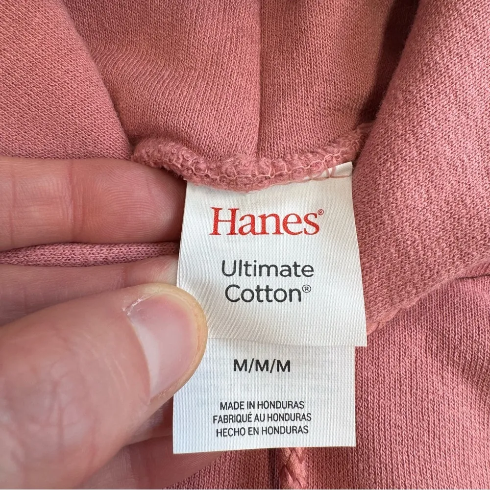 Hanes Women's Pullover Hoodie Drawstring Hood Kangaroo Pocket M Med Medium Pink - Image 8