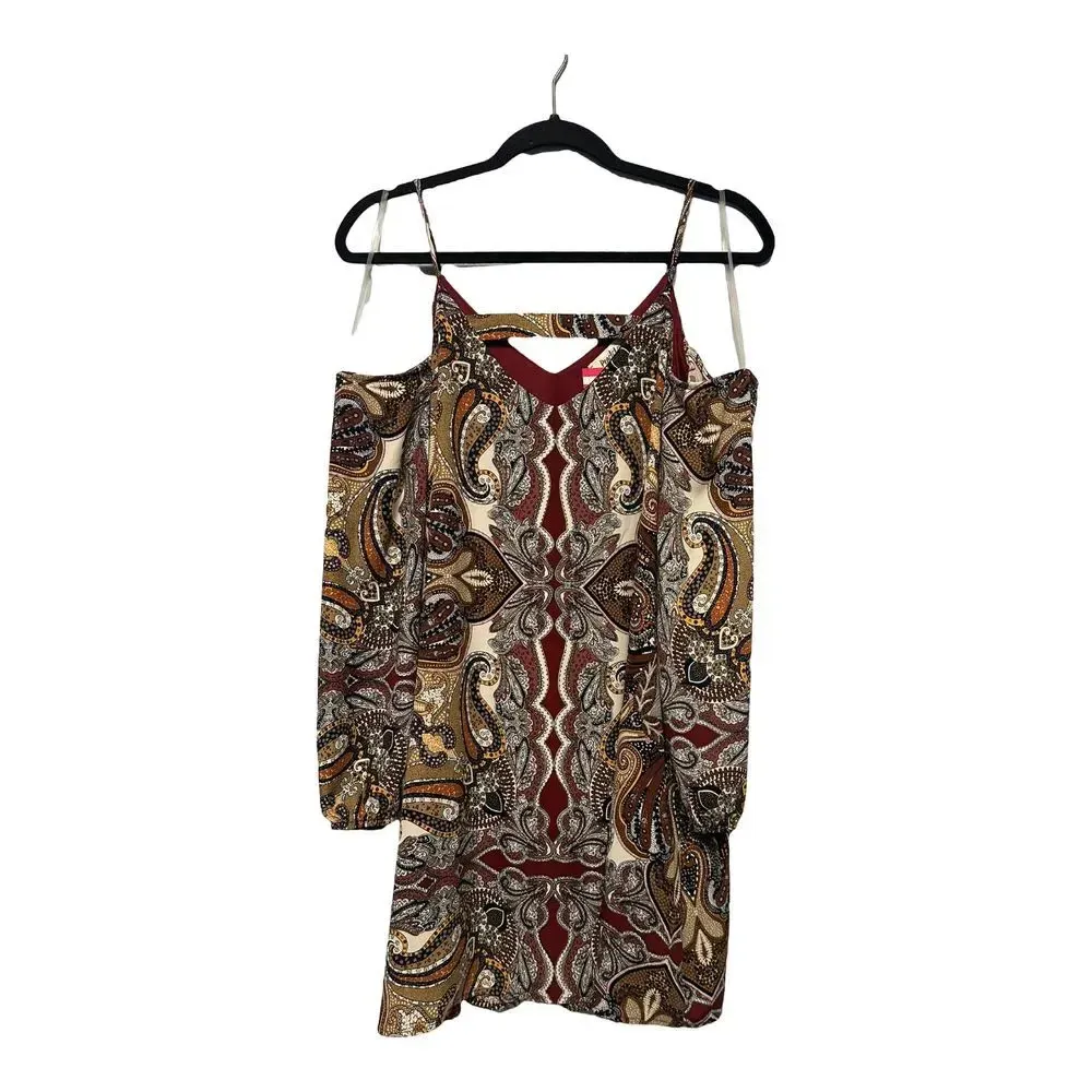 Peach Love California Cold Shoulder Dress Tunic Size Small Boho Chic NWT - Image 2