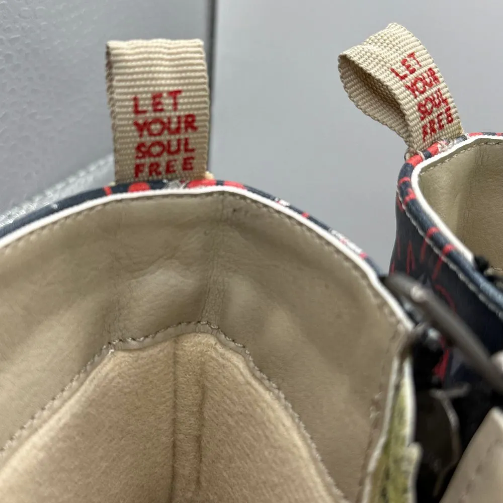 Goby Sugar Skull Combat Boots Day of the Dead Gothic Lace Up Boots Size‎ 35/5 Black - Image 7