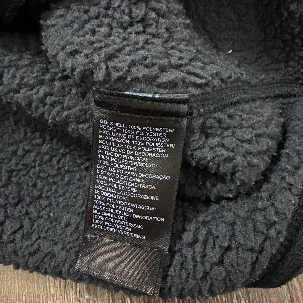 The North Face Black Crescent Hooded Half Zip Fleece Lined Pullover Medium - Image 10