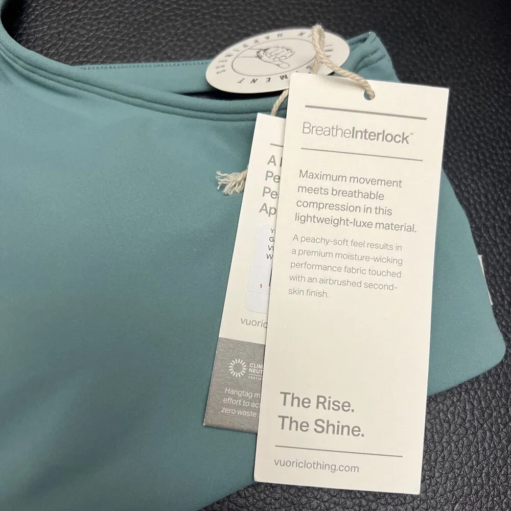 Vuori Womens Sports Bra Yosemite Performance Padded Athleisure Garland Green XL - Image 2