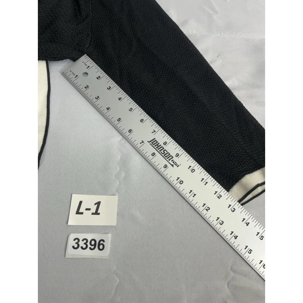 Womans Jones NY Woman Size 2x Black Open Front Cardigan Sweater Chain Accent - Image 7