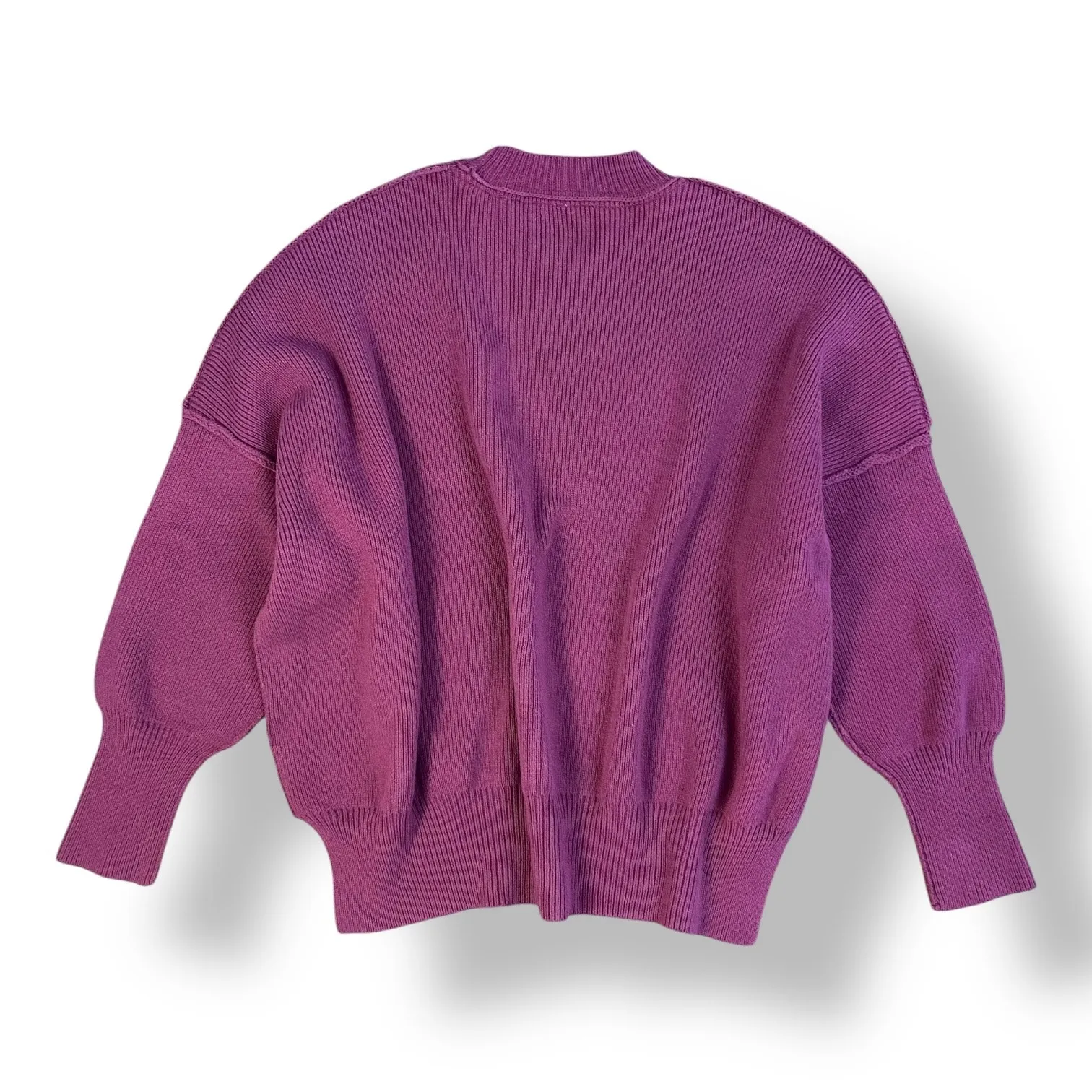 Free People Easy Street Ribbed Knit Mock Neck Sweater‎ Pomegranate Size XS Boho - Image 5