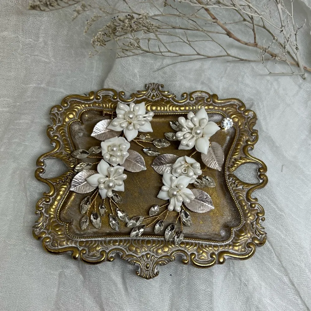 Bridal‎ earrings White - Image 5