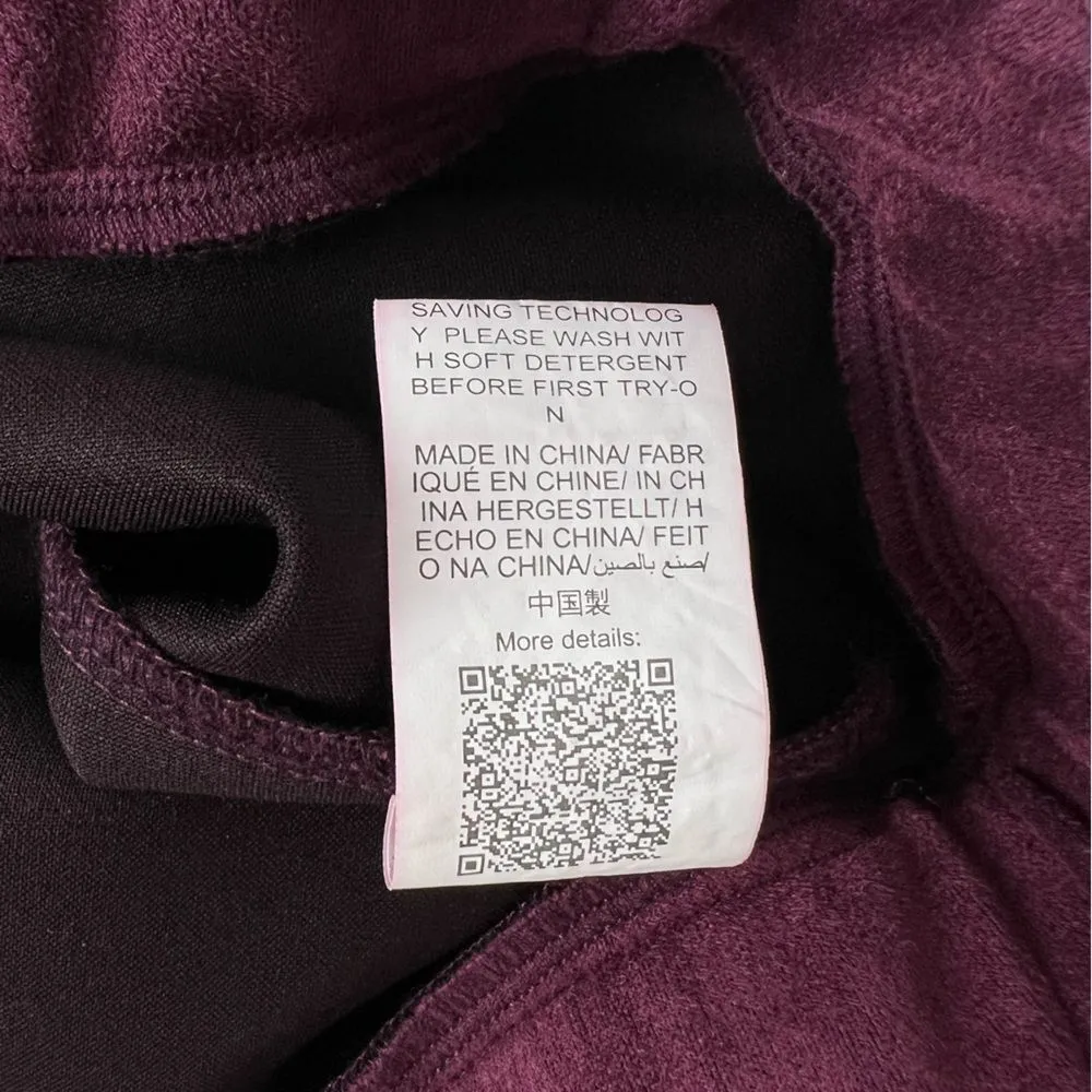 Shein Maroon Red Faux Suede Foldover Mini Skirt Elastic Waist Size 6 - Image 7