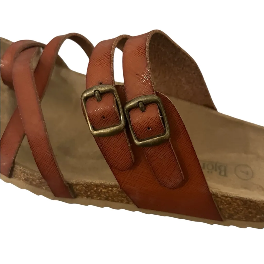 Bjorndal Sami Cognac Brown Strappy Cork Arch Support Slip on Sandals Sz 7 - Image 11