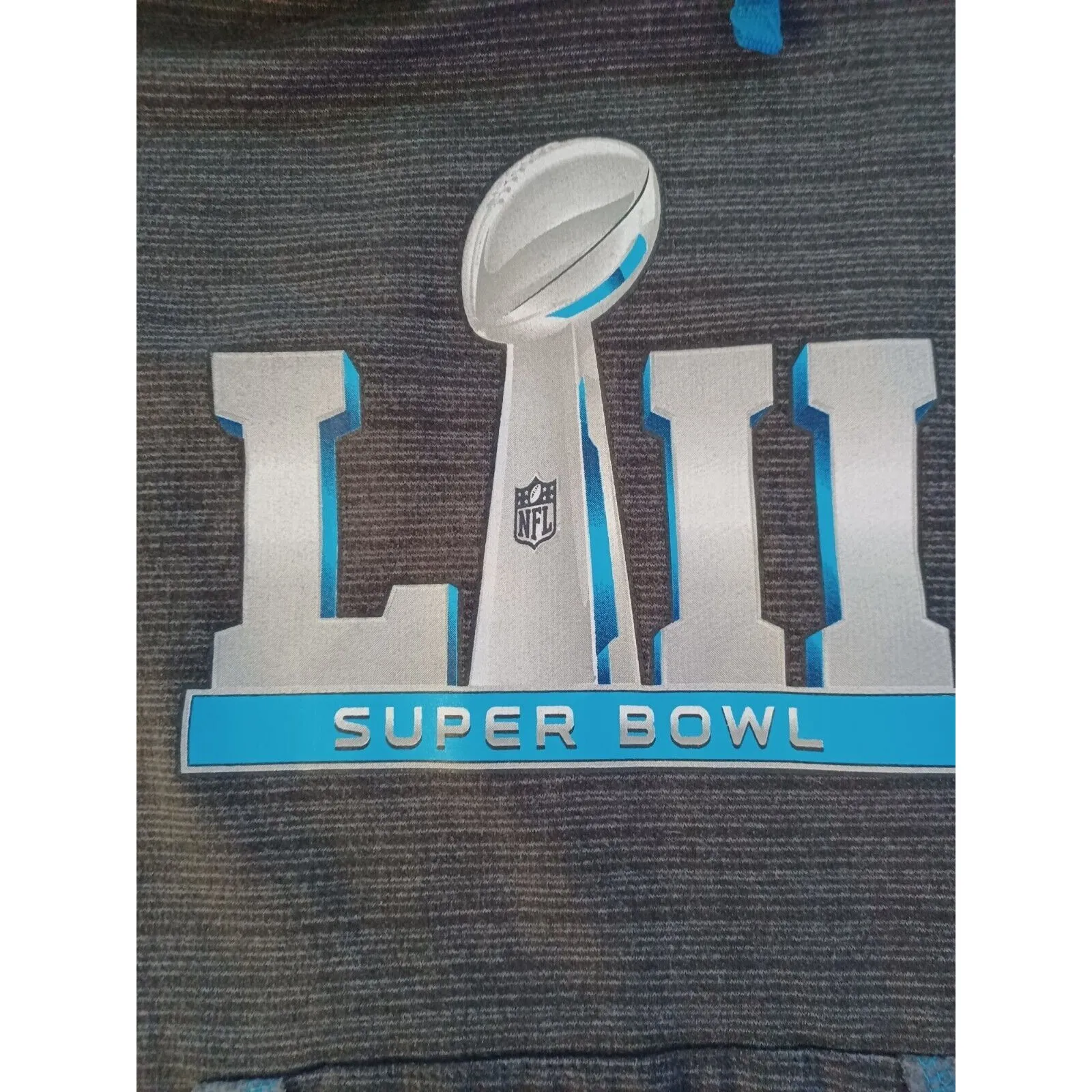 TEAM APPAREL Super Bowl LIII NFL Graphic Gray Hooded Sweatshirt Women Size S - Image 3