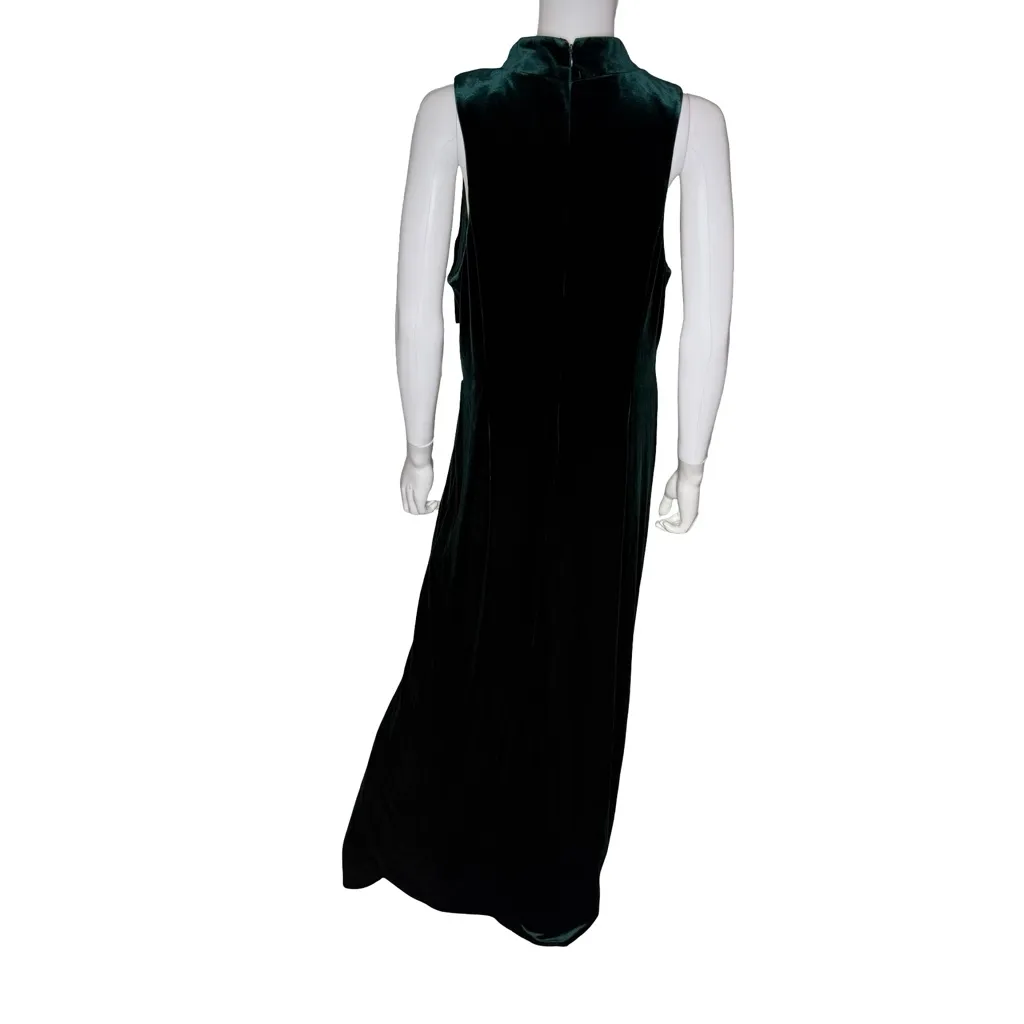 Aidan Mattox Women’s Stretch Velvet V-Neck Gown Hunter Green Sz 16 - Image 7
