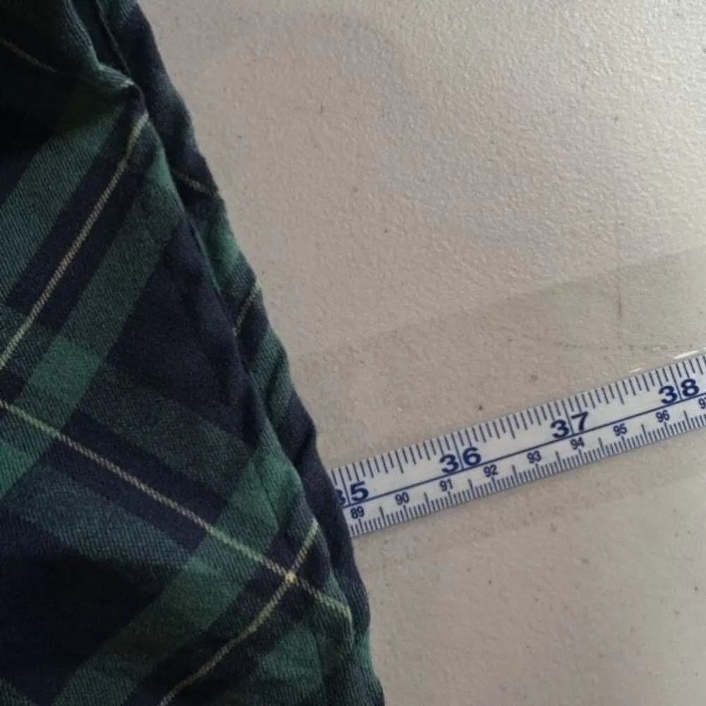 NWT Southern Tide Flannel‎ Plaid Ruffle Knew Length Dress Large Blue & Green - Image 6