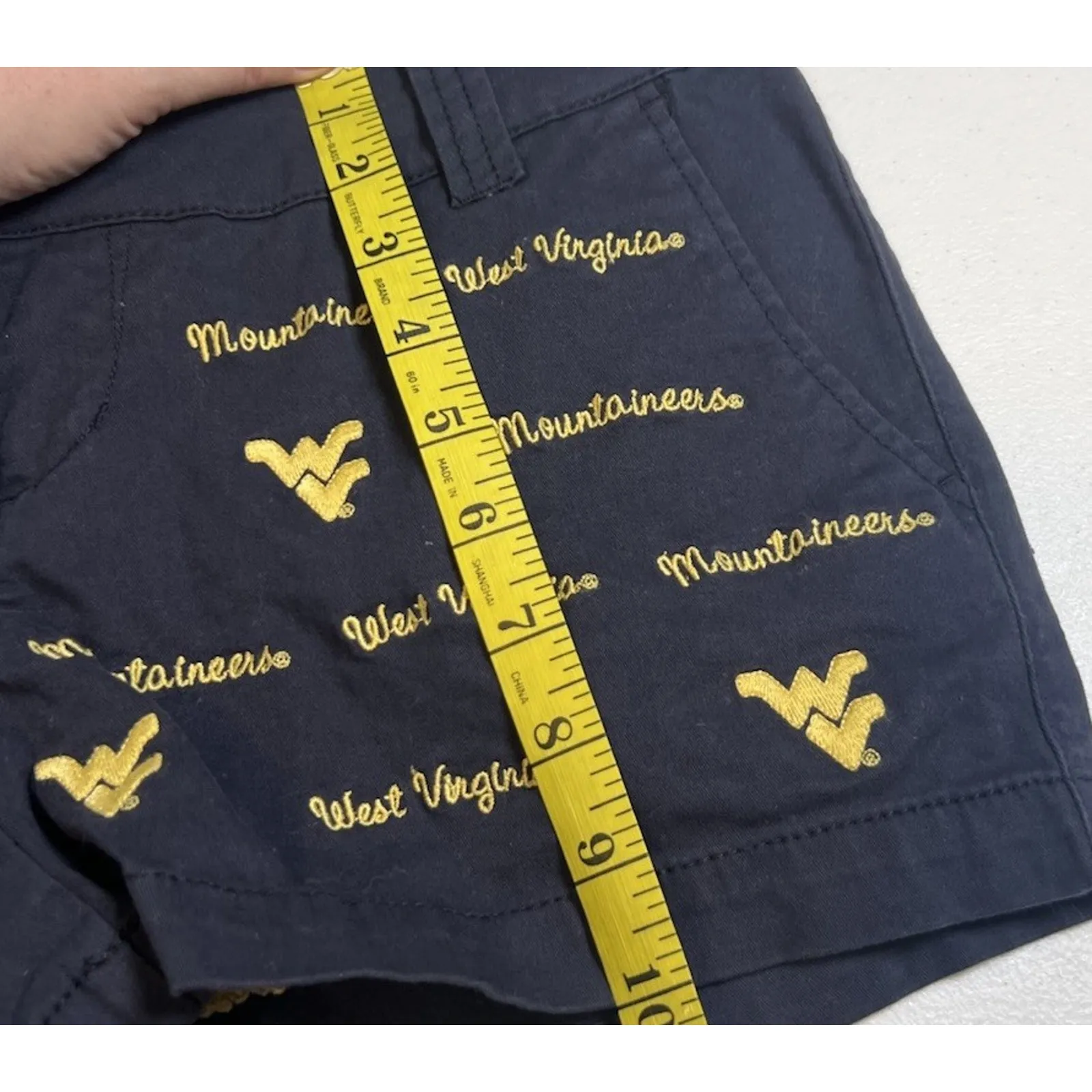 Vintage College Classics West Virginia Mountaineers Shorts Women’s Size 3 Y2K Blue - Image 3