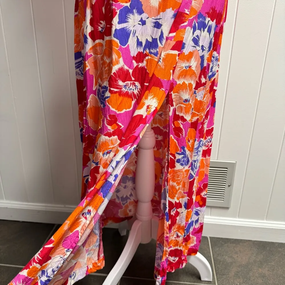 L*SPACE Alissa Square Neck Short Sleeves Midi Dress Super Bloom Floral Medium M - Image 7