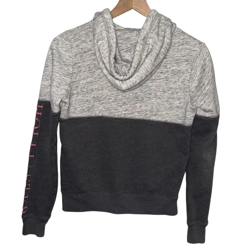 Y2K Core Vintage Hollister Embroidered Zip Up Sweater Jacket Gray & Pink Classic - Image 5