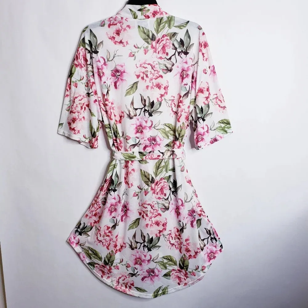 Mu Mu Show Me Your Mumu Robe Brie Pink Floral Size O/S - Image 3
