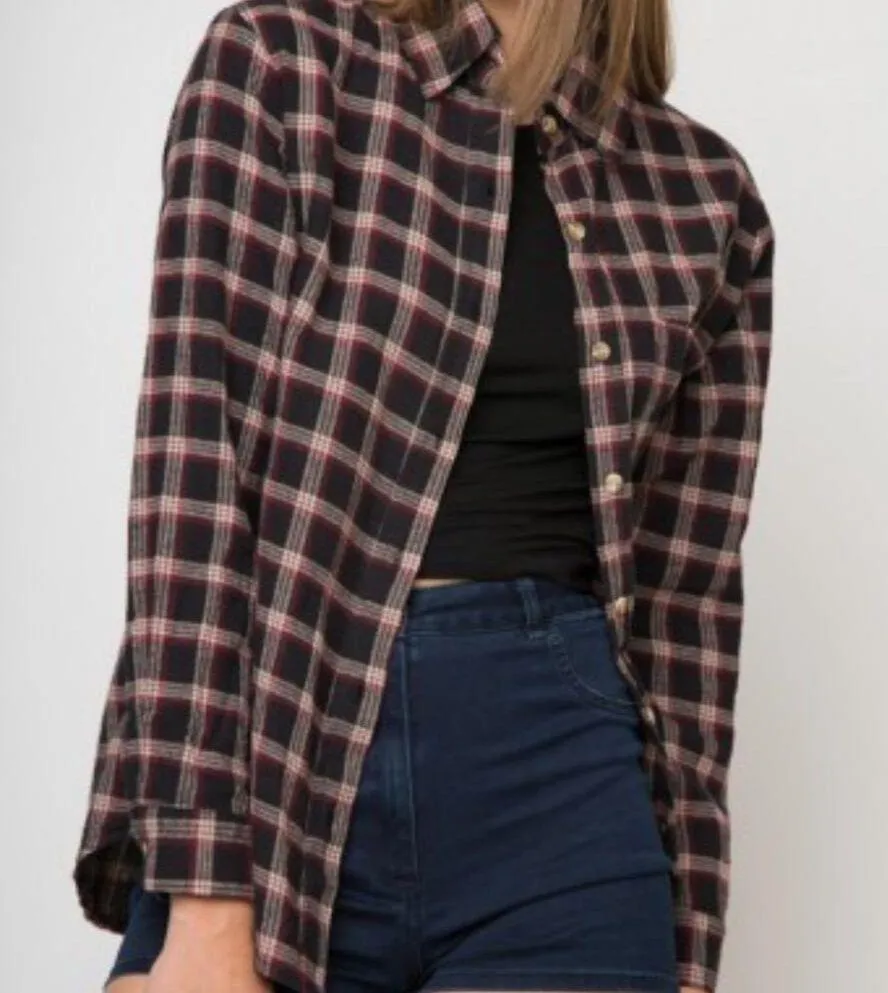 Brandy Melville Wylie Flannel Plaid Shirt - Image 5