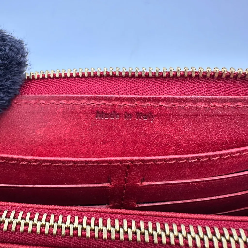 Celine Red and Black Patterned Wallet - Image 10