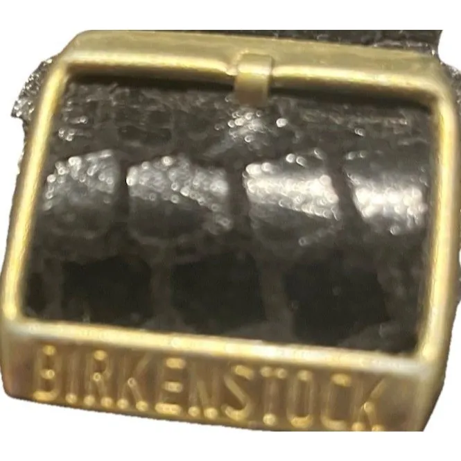 Birkenstock Arizona Shiny Snake Black Birko Flor Sandals Made in Germany Size 10 - Image 8