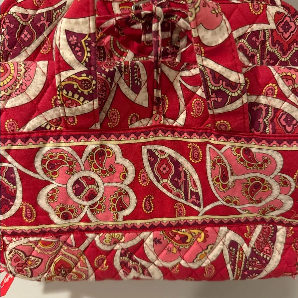 Vera Bradley Pink Floral Hanging Organizer Folding Travel Cosmetic Bag Zippers J - Image 5