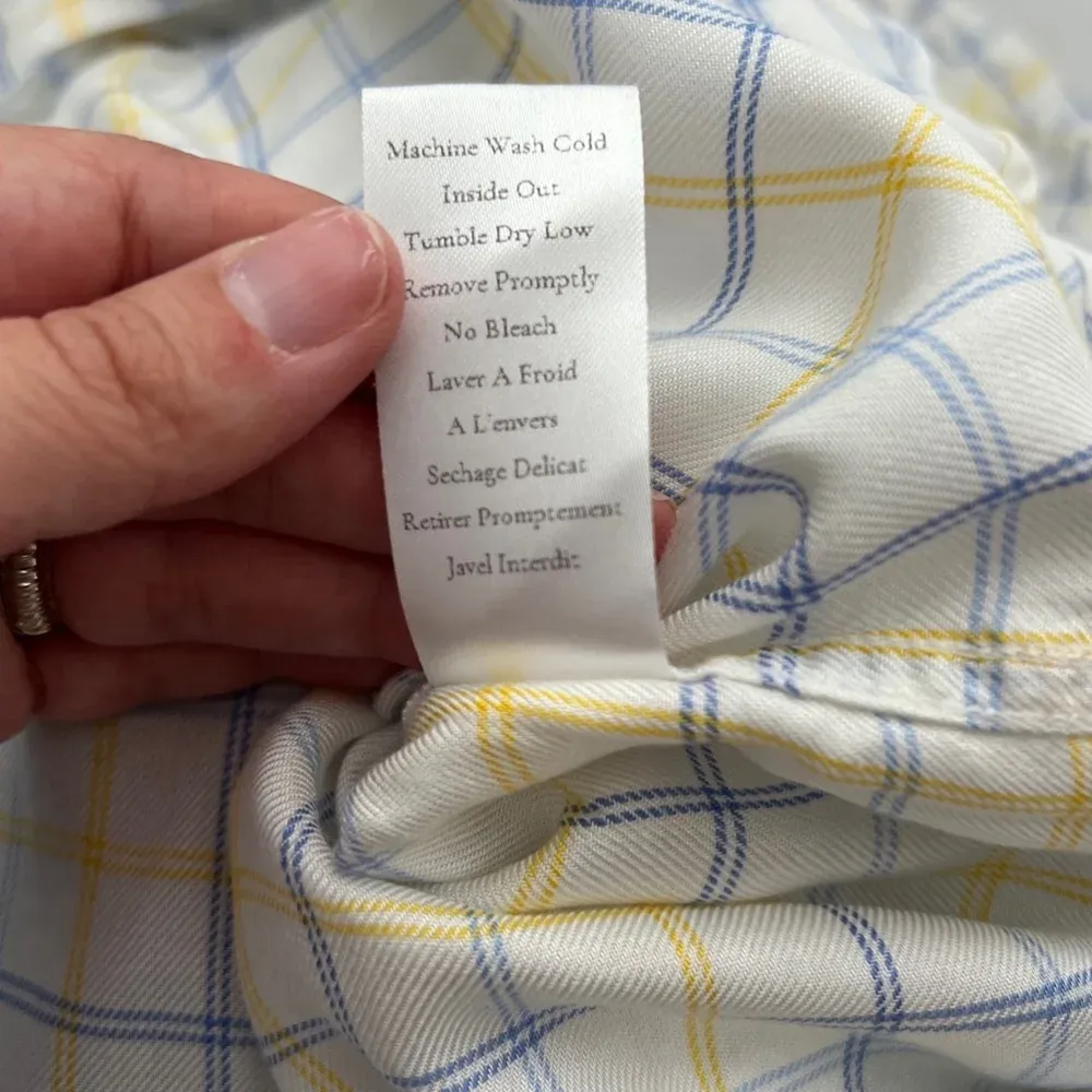 Frank & Eileen  Eileen Button Down Shirt, Plaid,‎ XXS, White & Blue - Image 10