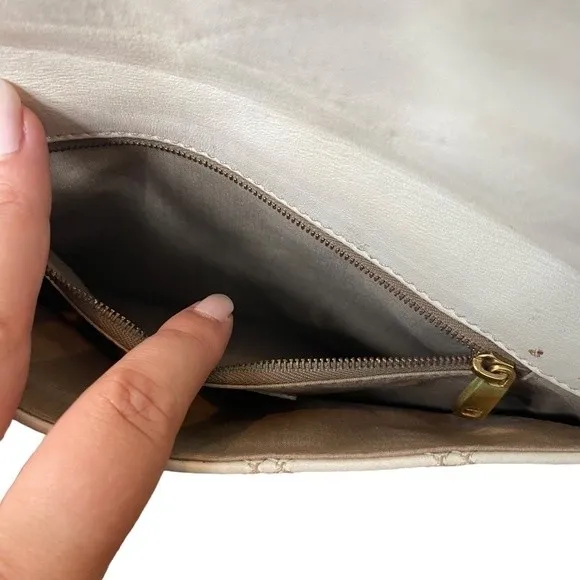 Marc Jacobs Quilted Leather Envelope Clutch‎ Beige Cream - Image 8