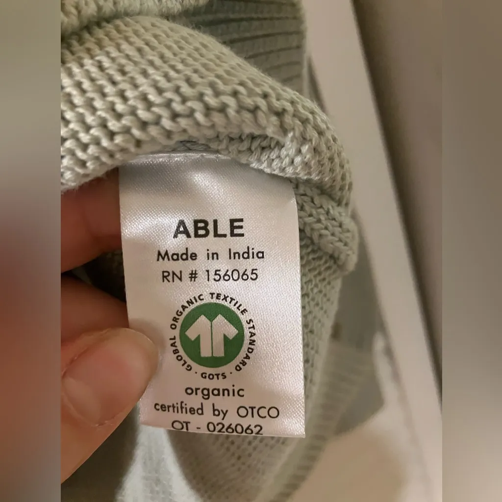 Able Kelly Green Crewneck Cotton Sweater - Image 3