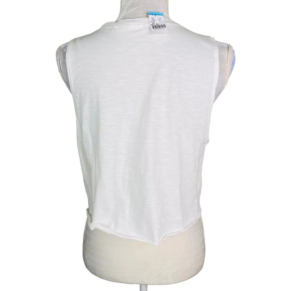 Tres Bien Sleeveless Cropped Tee Rainbow Large New - Image 6