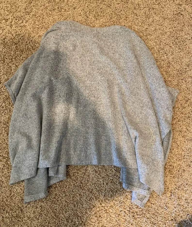 Gray Poncho Sweater - Image 2