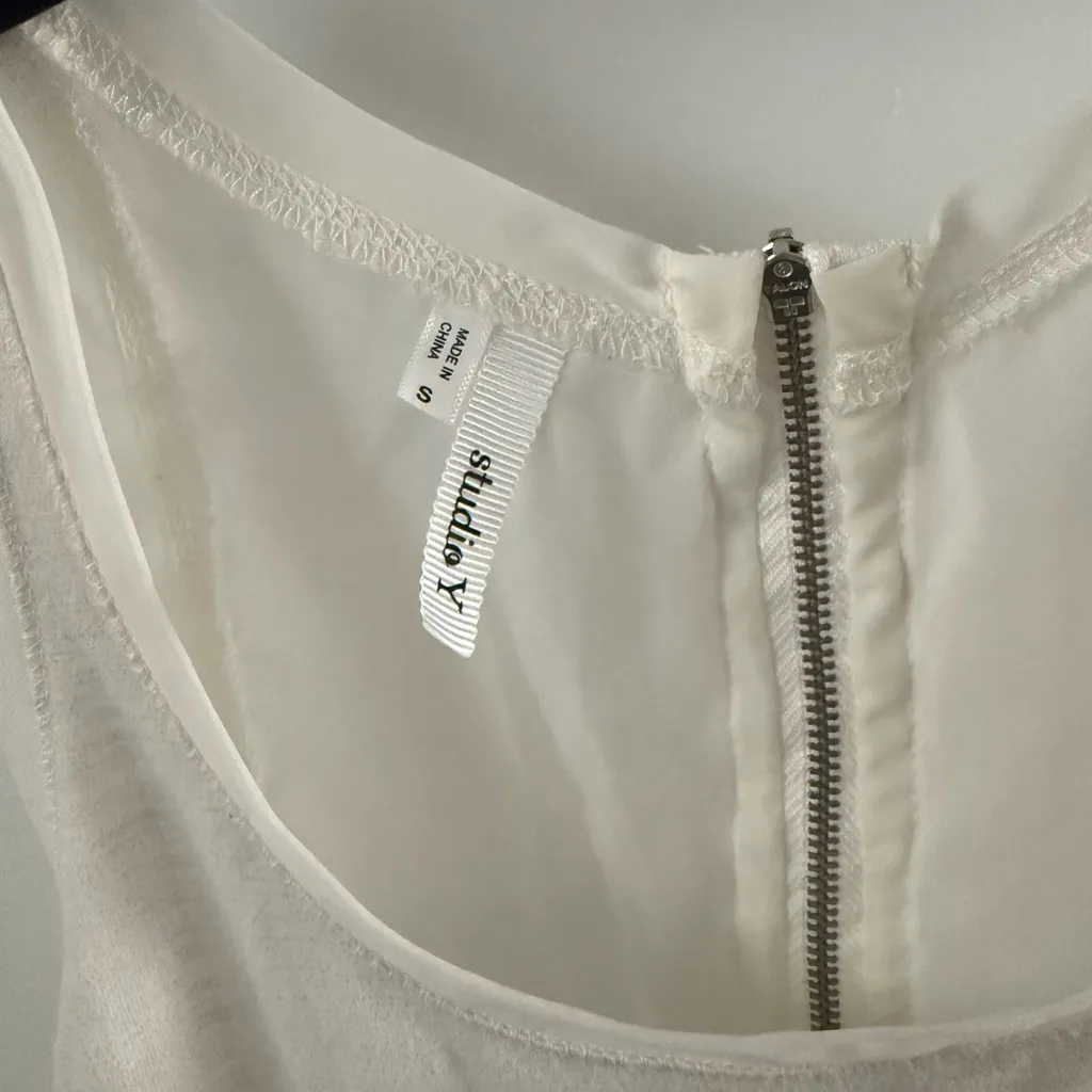 Studio Y Cream Sleeveless Tank Top - Image 3