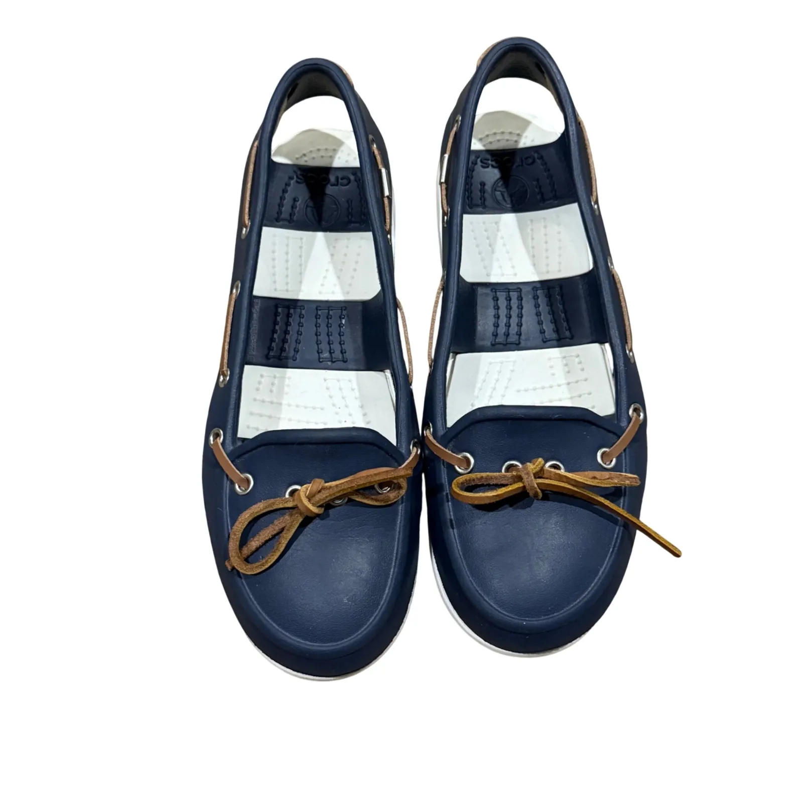 Crocs Beach line Women's size 7 Shoes Navy Blue Slip on Boat Shoe loafers - Image 2