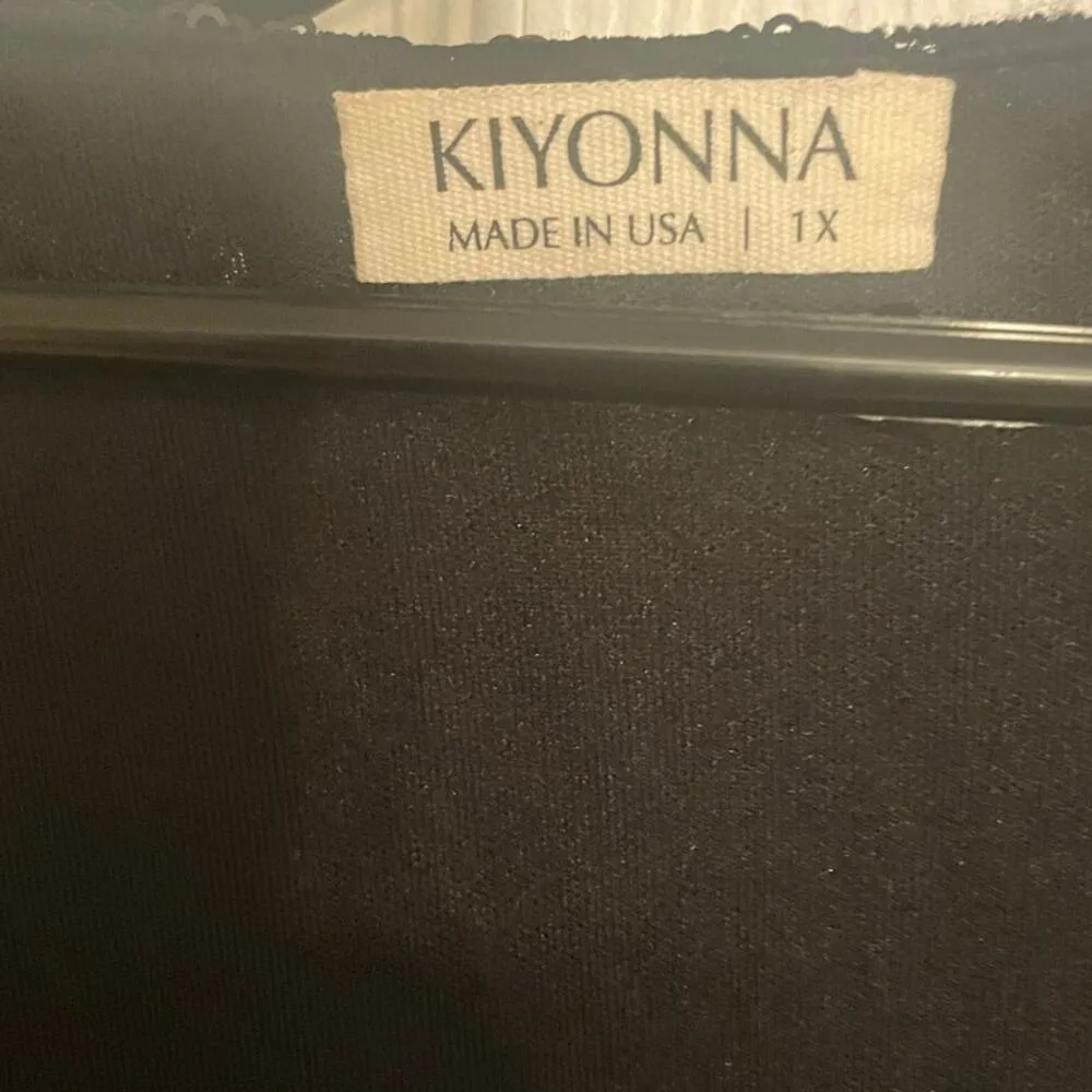 Kiyonna Black Evening Dress with lace Bodice and full lined chiffon skirt, A64 Size XL - Image 5