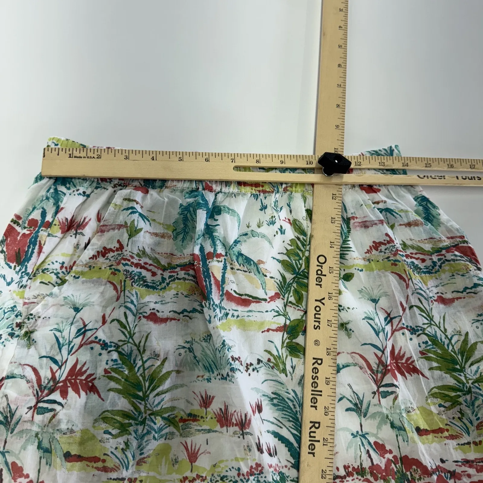 Sigrid Olsen Skirt Womens Small White Botanical Floral Ruffle Hem Summer Mini - Image 5